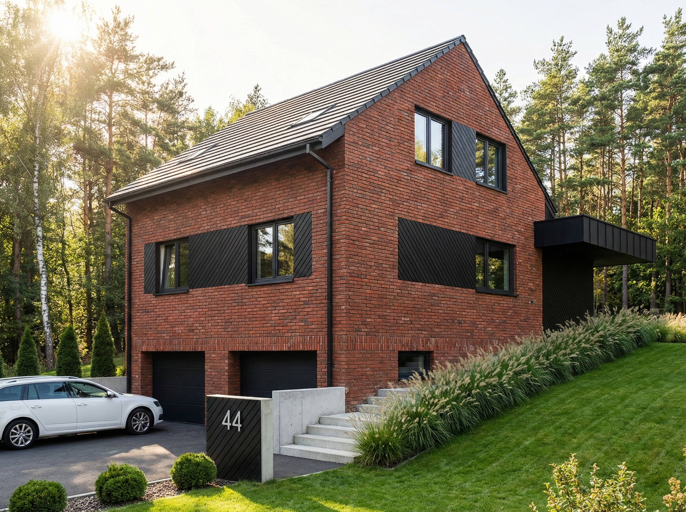 Dom z cegły — wizualizacja 3D architektura