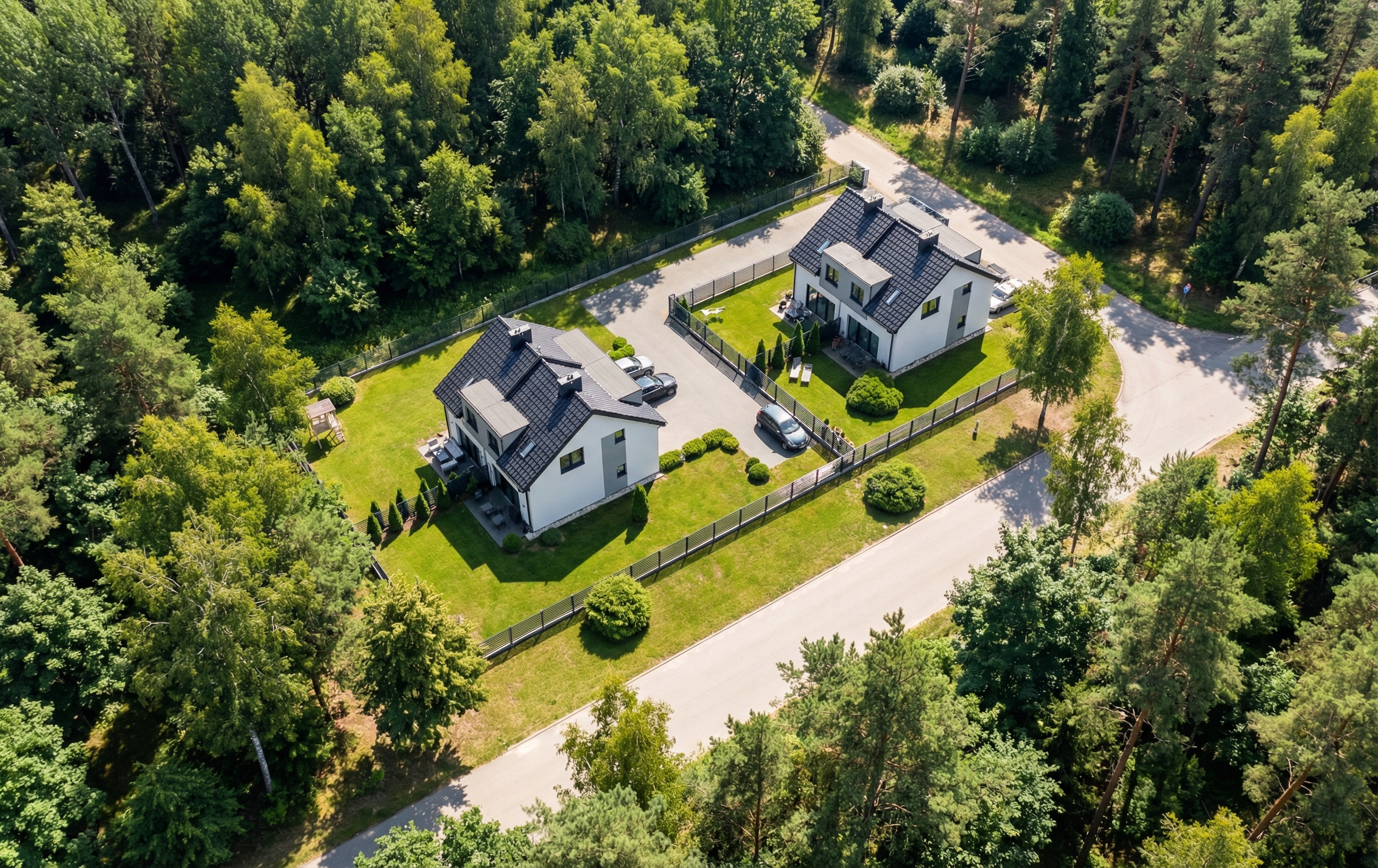 Osiedle w lesie — wizualizacja 3D architektura